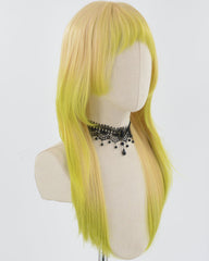 Yellow Ombre Green Synthetic Wig HW540