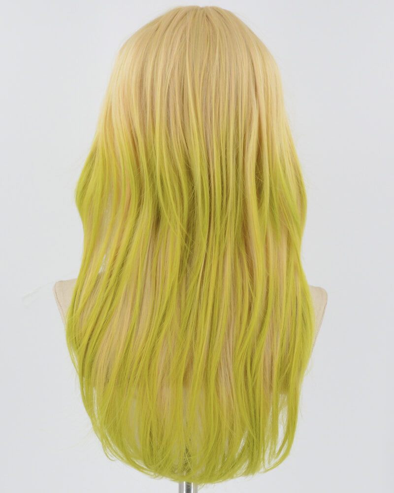 Yellow Ombre Green Synthetic Wig HW540