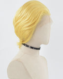 Yellow Short Synthetic Lace Front Men's Wig MW023