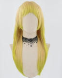 Yellow Ombre Green Synthetic Wig HW540