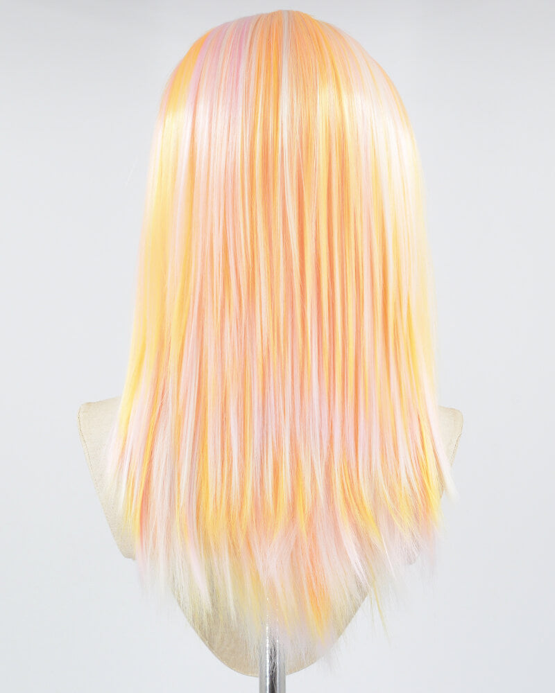 Orange Pink White Straight Synthetic Lace Front Wig WT254