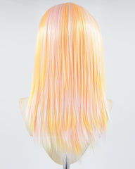 Orange Pink White Straight Synthetic Lace Front Wig WT254