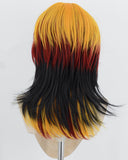 Golden Yellow Red Black Synthetic Wig HW833