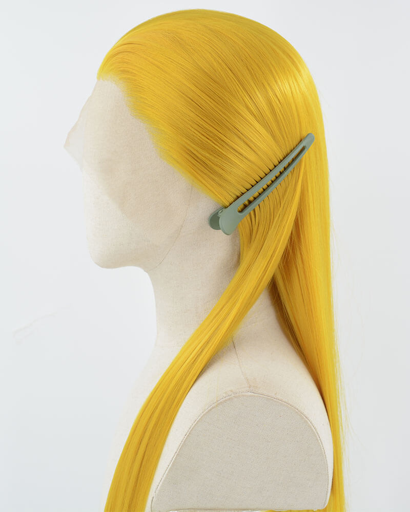 Golden Yellow Synthetic Lace Front Wig WW860