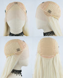 Long Platinum Blonde Synthetic Lace Front Wig WT190