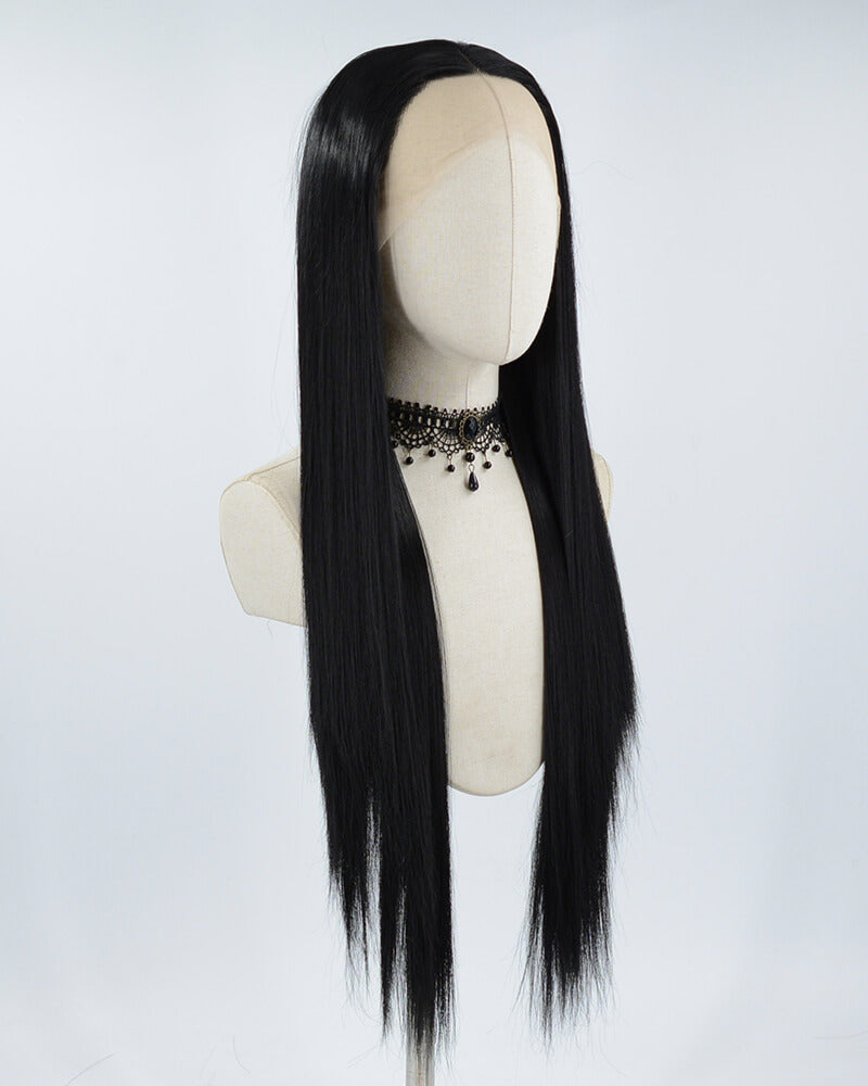 Black Straight Long Synthetic Lace Front Wig WW263