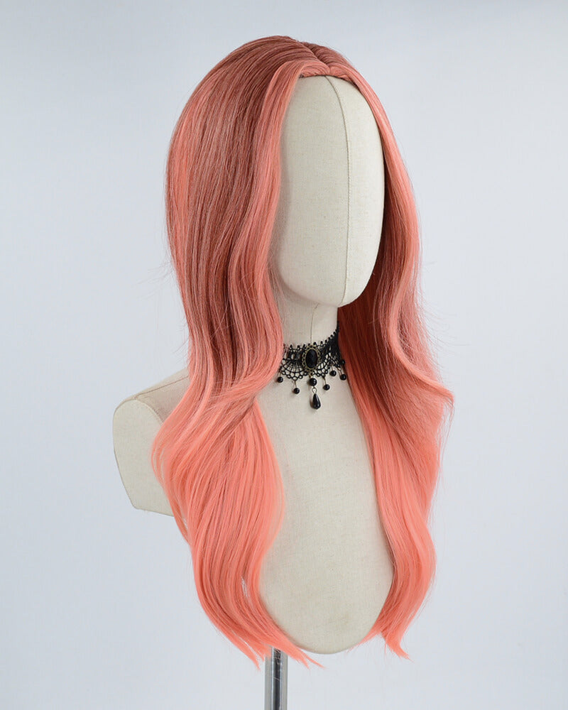 Ombre Pink Streaked Synthetic Wig HW193