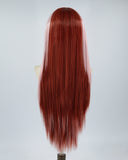 Pink Streaked Wine Red Synthetic Lace Front Wig WW470