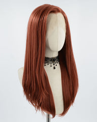 Auburn Red Straight Synthetic Lace Front Wig WW159