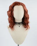 Black Widow Auburn Red Short Curly Synthetic Lace Front Wig WW133