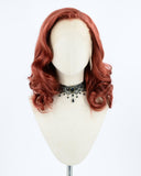 Auburn Red Short Wavy Synthetic Lace Front Wig WW110