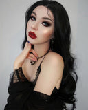 Long Black Synthetic Lace Front Wig WT029