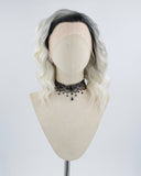 Black Ombre Platinum Blonde Synthetic Lace Front Wig WW411