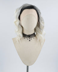 Black Ombre Platinum Blonde Synthetic Lace Front Wig WW411