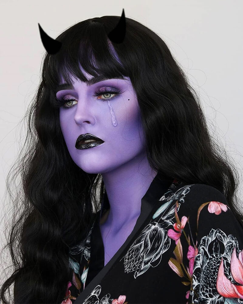 Black Hard Front Wig HW023