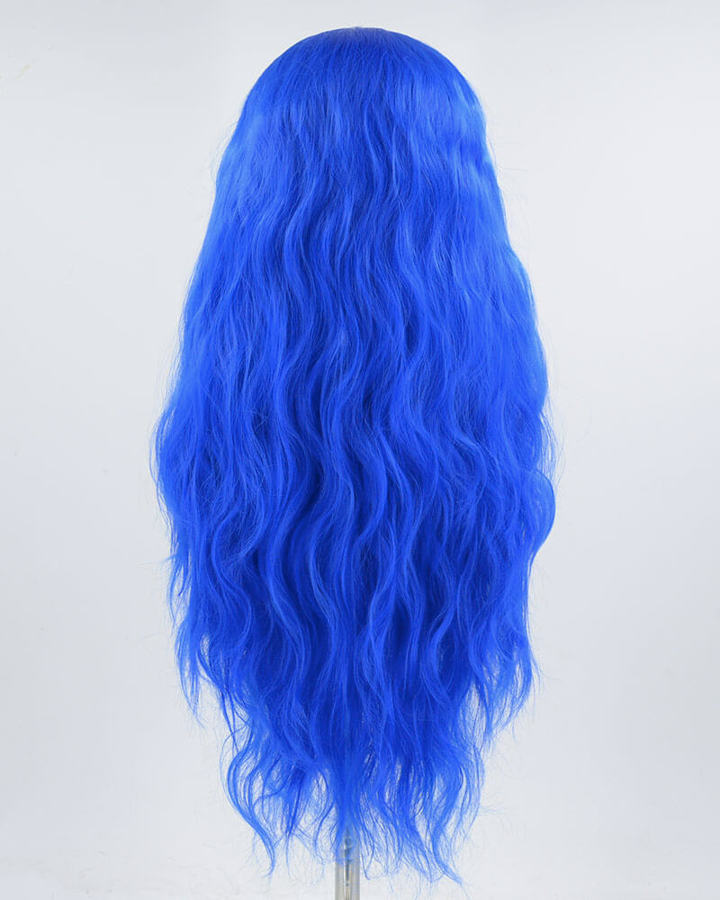 Blue Curly Synthetic Lace Front Wig WW355