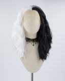 Half Black Half White Synthetic Lace Front Wig WW331