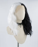 Half Black Half White Synthetic Lace Front Wig WW331