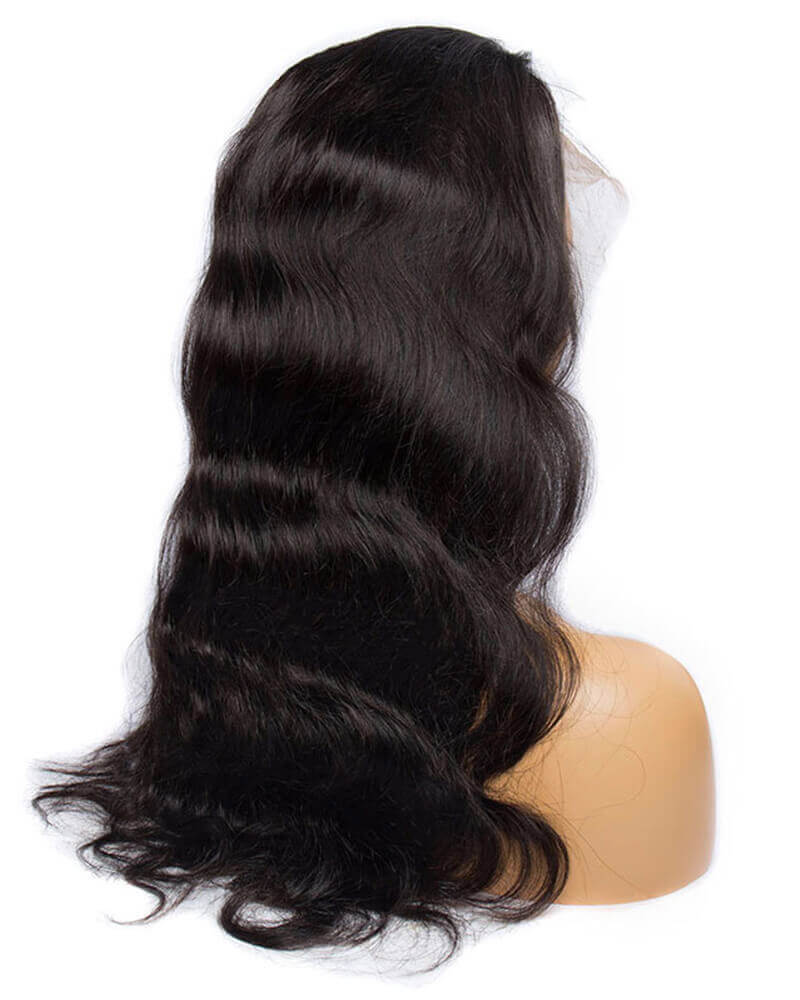 13*6 Natural Black Body Wavy Human Hair Wig HT027