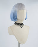 Grey Ombre Blue Hard Front Wig HW004