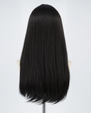 Long Black Hard Front Wig HW013