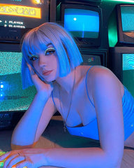Silver Hard front Wig HW017