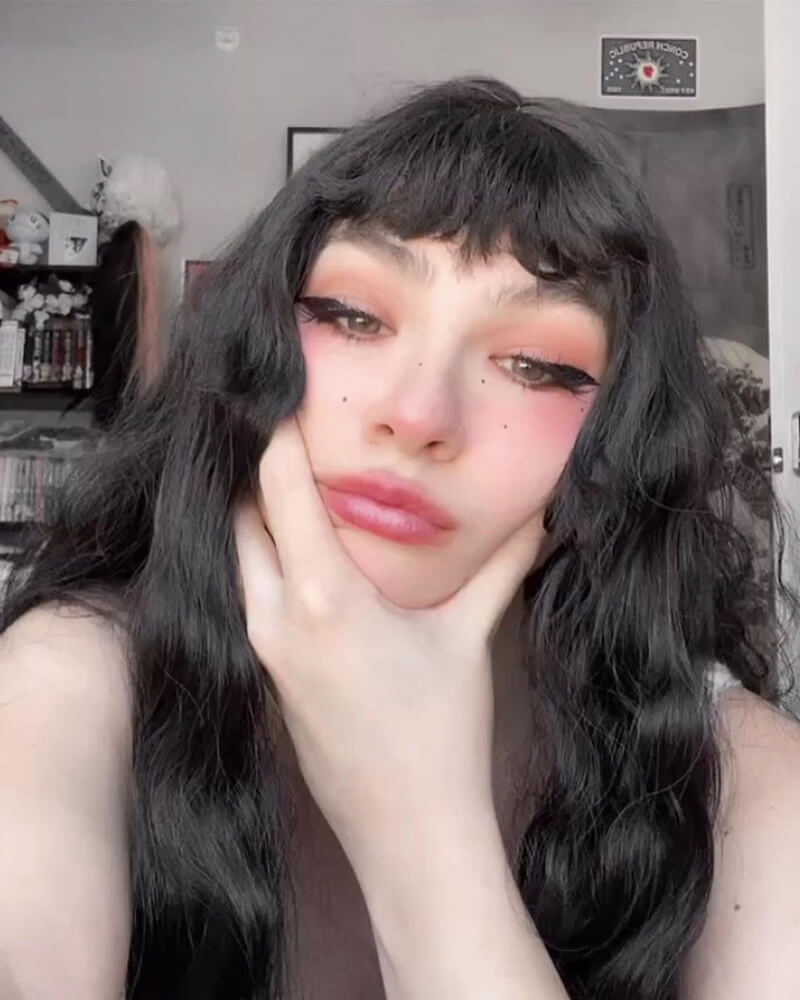 Black Hard Front Wig HW023
