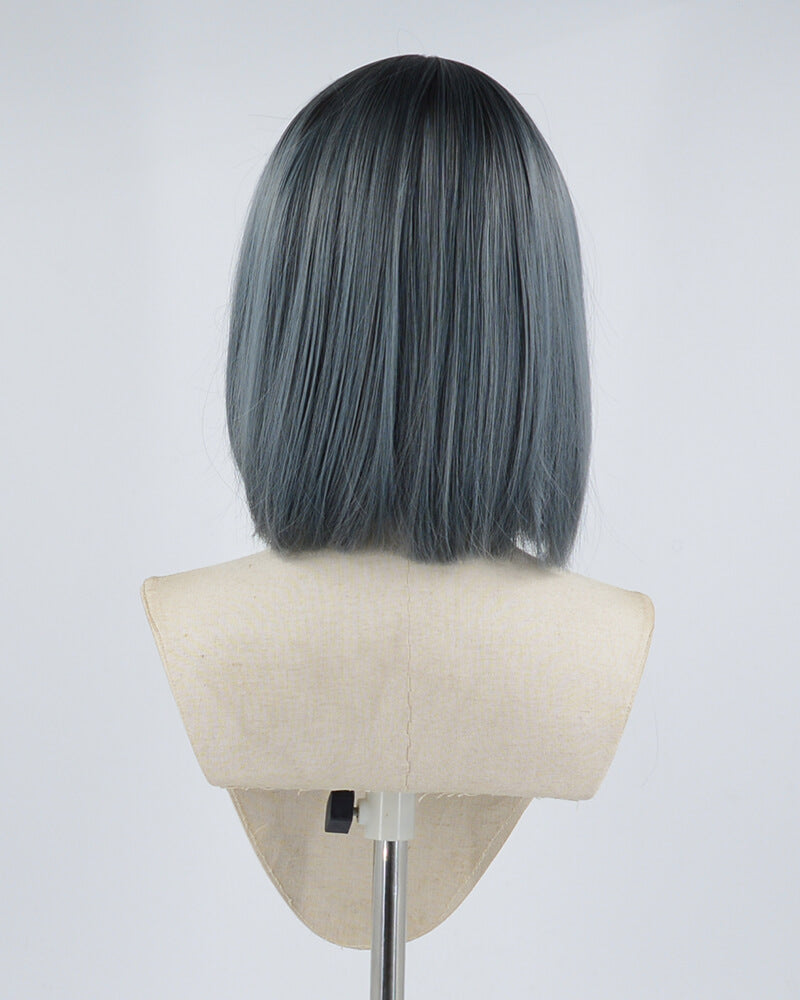 Blue Short Straight Hard Front Wig HW067