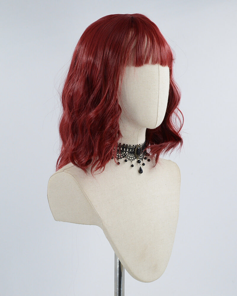 Short Wine Red Synthetic Wig HW094
