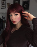 Wine Red Synthetic Wig HW187