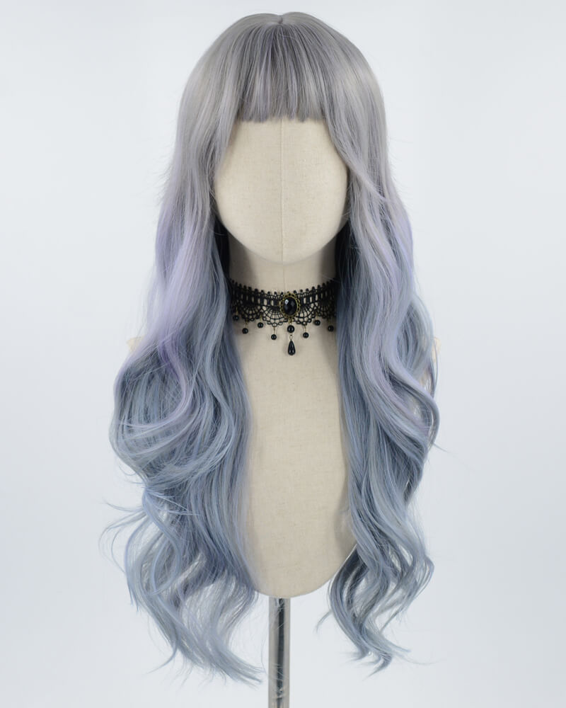 Mixed Blue Ombre Synthetic Lace Front Wig HW120