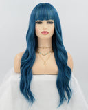 Mixed Blue Wavy Synthetic Wig HW100
