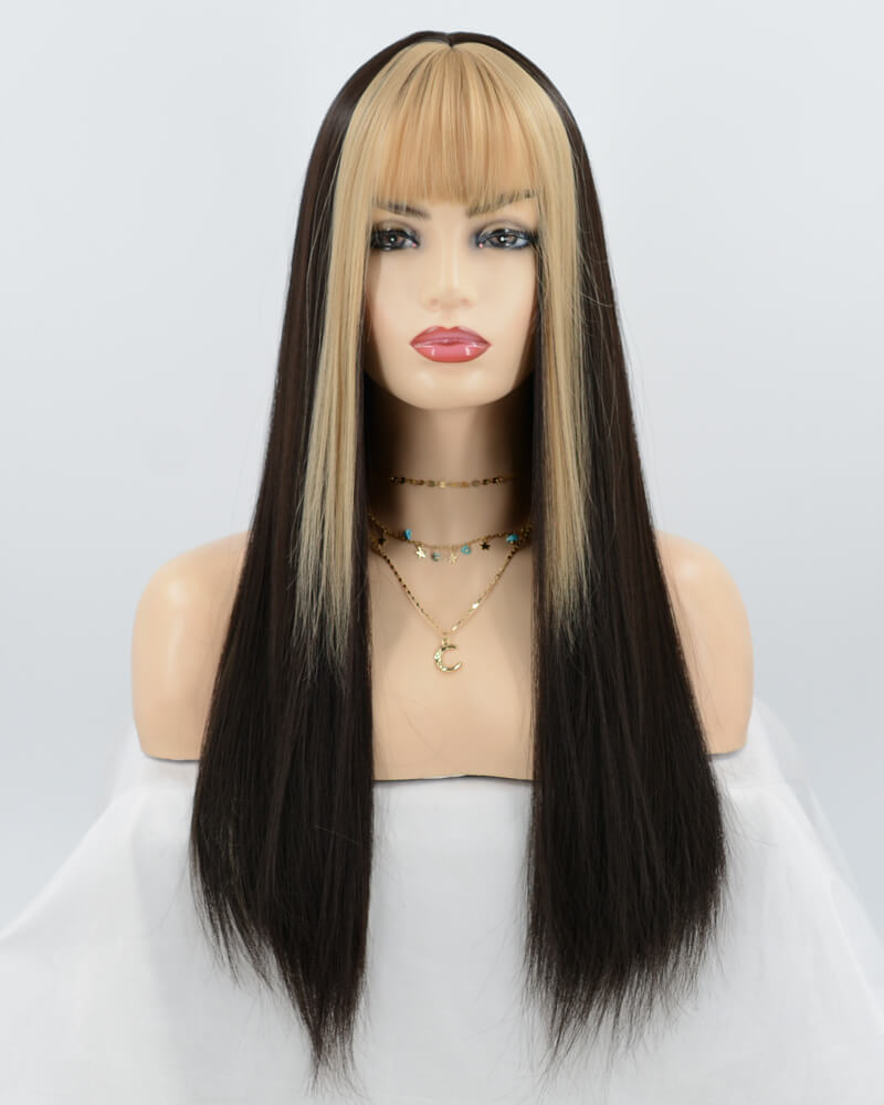 Brown Mixed Blonde Synthetic Wig HW081