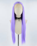 Straight Purple Synthetic Lace Front Wig WT089