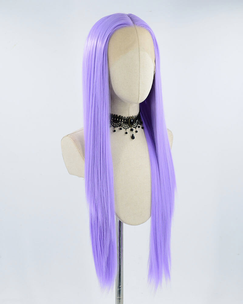 Straight Purple Synthetic Lace Front Wig WT089