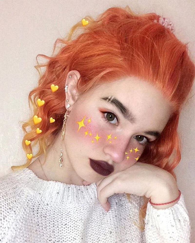 Short Curly Orange Synthetic Lace Front Wig WW016