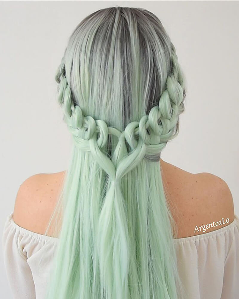Ombre Green Synthetic Lace Front Wig WT036
