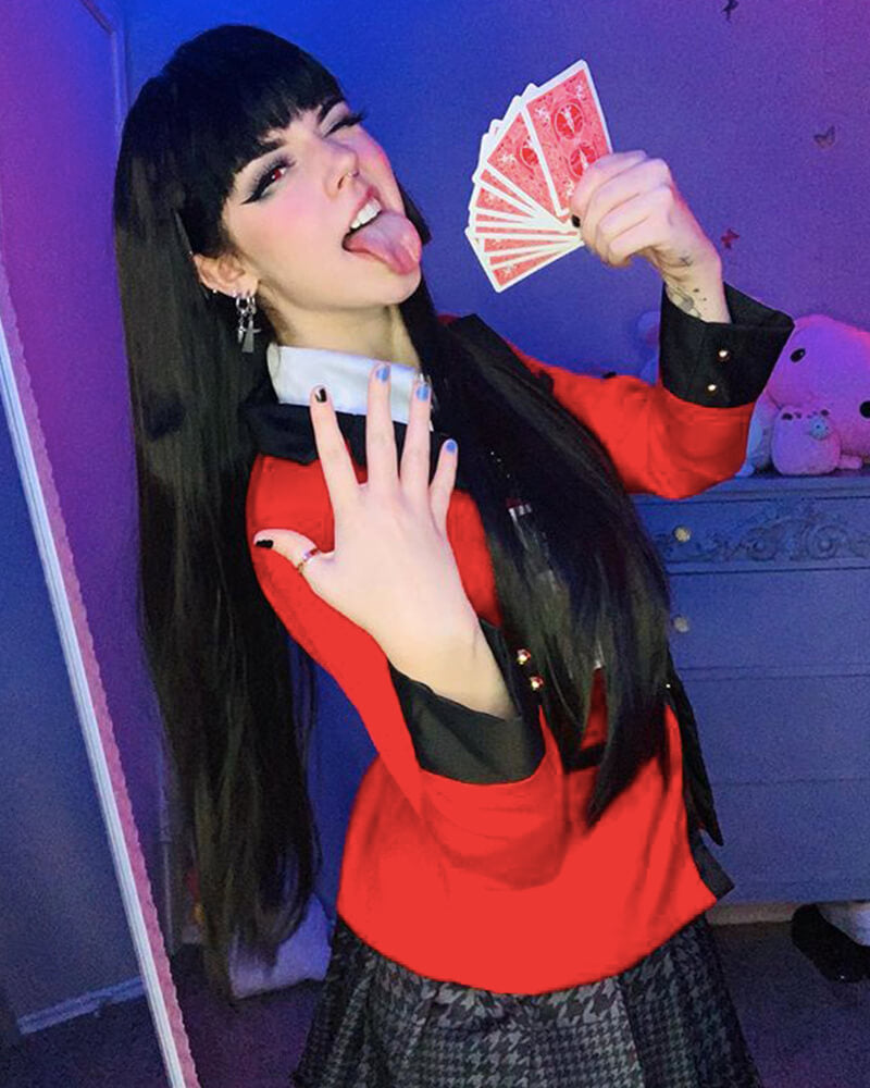 Synthetic Black Lace Front Wig With Bangs WT046