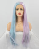 Mermaid Half Blue Half Purple Synthetic Lace Front Wig WT091
