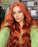 Copper Red Synthetic Lace Front Wig WT166