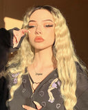 Ombre Blonde Curly Synthetic Lace Front Wig WT179