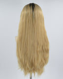 Ombre Blonde Curly Synthetic Lace Front Wig WT189