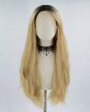 Ombre Blonde Curly Synthetic Lace Front Wig WT189