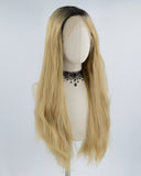 Ombre Blonde Curly Synthetic Lace Front Wig WT189