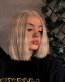 Short Blonde Synthetic Lace Front Wig WW015