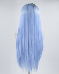 Blue Straight Synthetic Lace Front Wig WW031