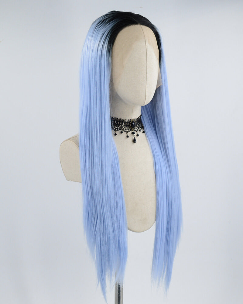 Blue Straight Synthetic Lace Front Wig WW031