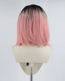 Short Ombre Pink Synthetic Lace Front Wig WW240