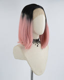 Short Ombre Pink Synthetic Lace Front Wig WW240