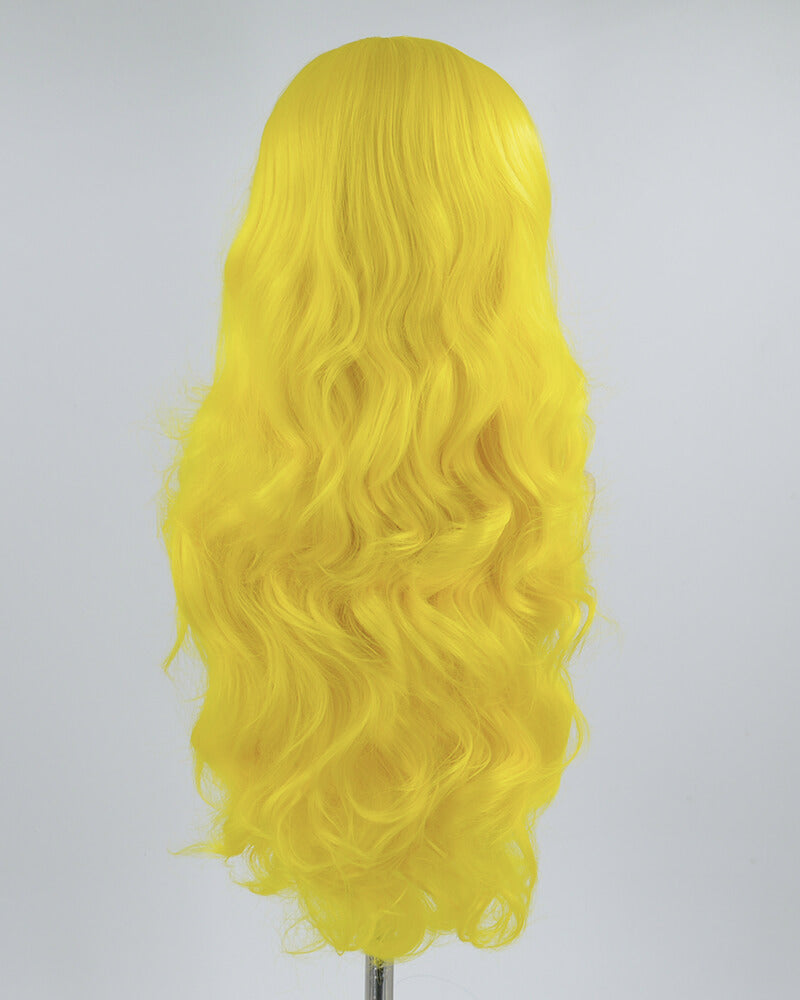 Yellow Wavy Synthetic Lace Front Wig WW262